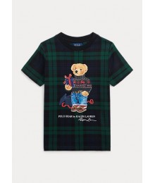 Polo Ralph Lauren Green Plaid Polo Bear Tee